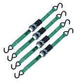 900-lb Ratchet Tie-Down Straps, Non-Padded, 1-in x 10-ft, 4-pk