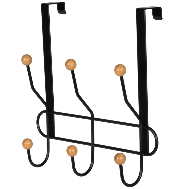 11.2" Over The Door Metal 3 Hook, Black B5