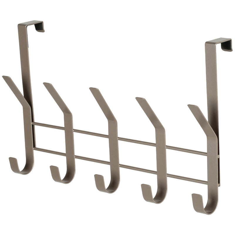 16.1" Over The Door Metal 5 Hook, Champagne D8