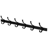 26.4" Aluminum Wall 6 Hook, Black