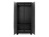 Bold Series Lockable 24-Gauge Steel RTA Storage Locker with 3 Shelves, Grey/Black, 36-in