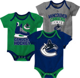Infant/Baby Bodysuit Onesie, Blue/Green/Grey, 3-pk