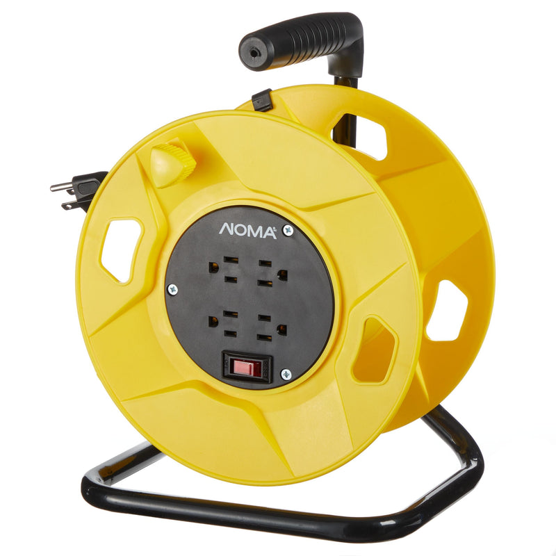 100-ft Extension Cord Storage Reel with 4 Grounded Outlets and Circuit Breaker I6