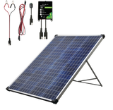 100 Watt, 12V Crystalline Solar Panel Kit with Stand and Charge Controller