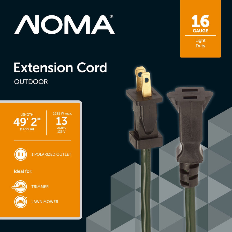 16/2 Outdoor Extension Cord, Flexible, 1 Outlet, Green D7