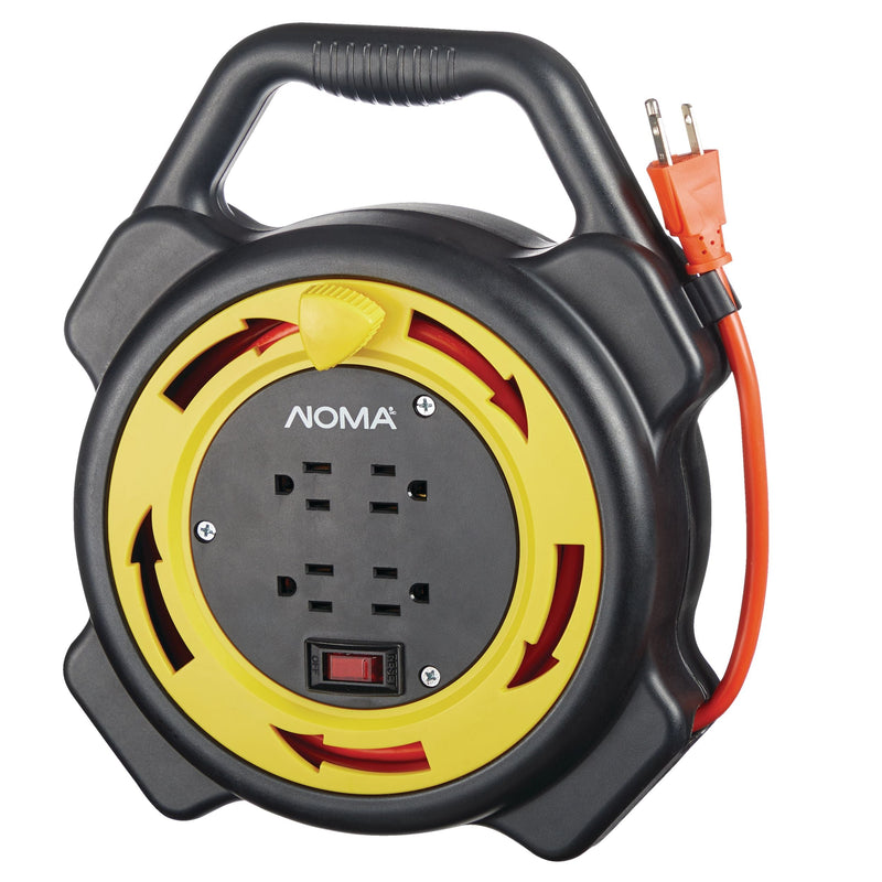 25-ft 16/3 Extension Cord with Storage Reel, 4 Grounded Outlets and Circuit Breaker R1