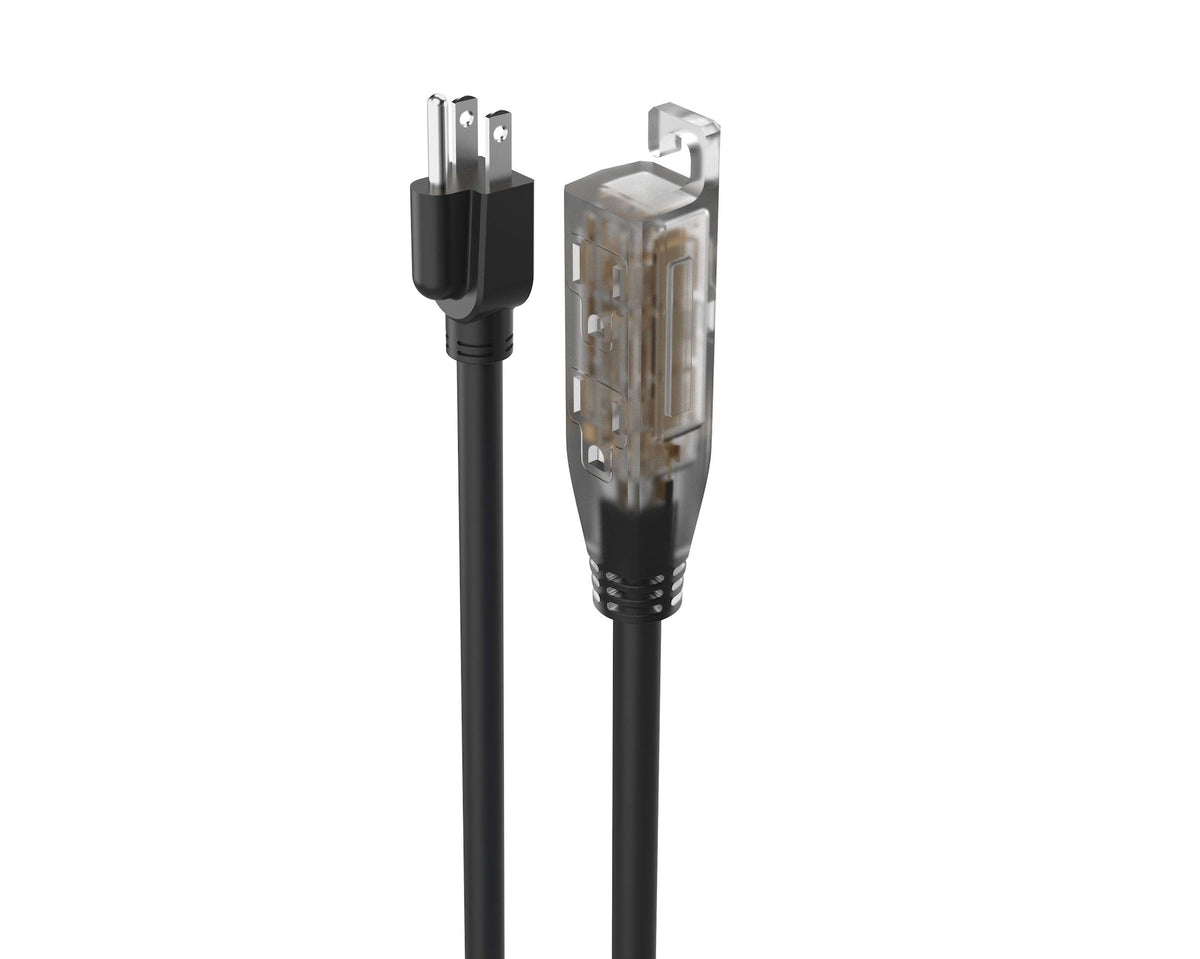 32-ft 10-in 14/3 Outdoor Extension Cord with 3 Grounded Outlets and Lighted End, Black