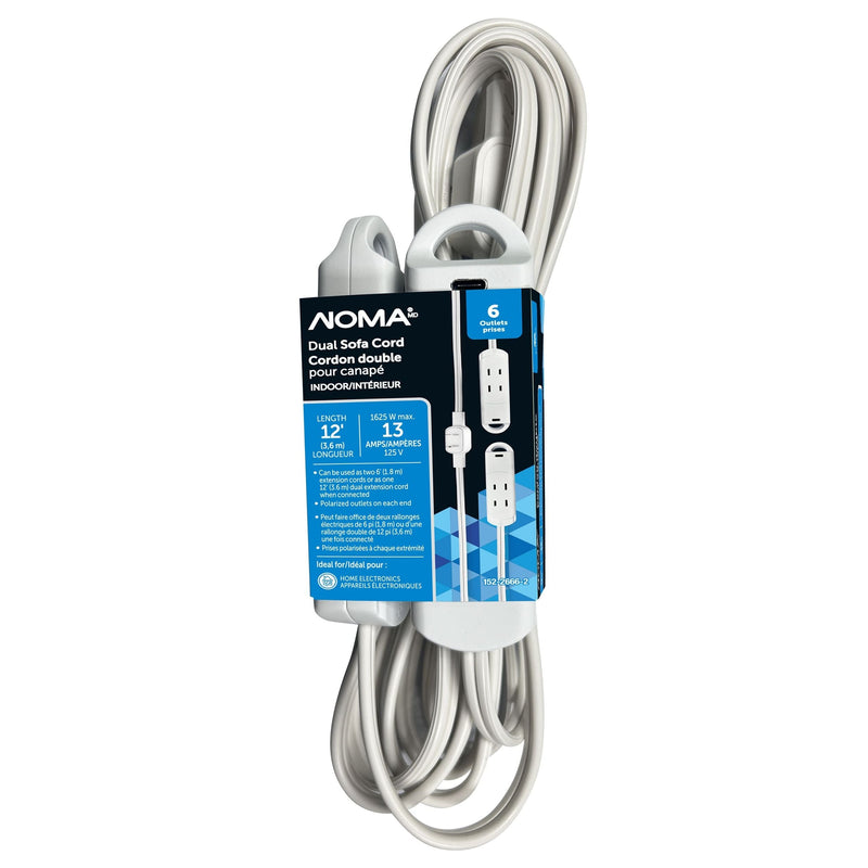 6-ft 13A 6-Outlet/1-USB-C White Indoor Twin Extension Cord N8