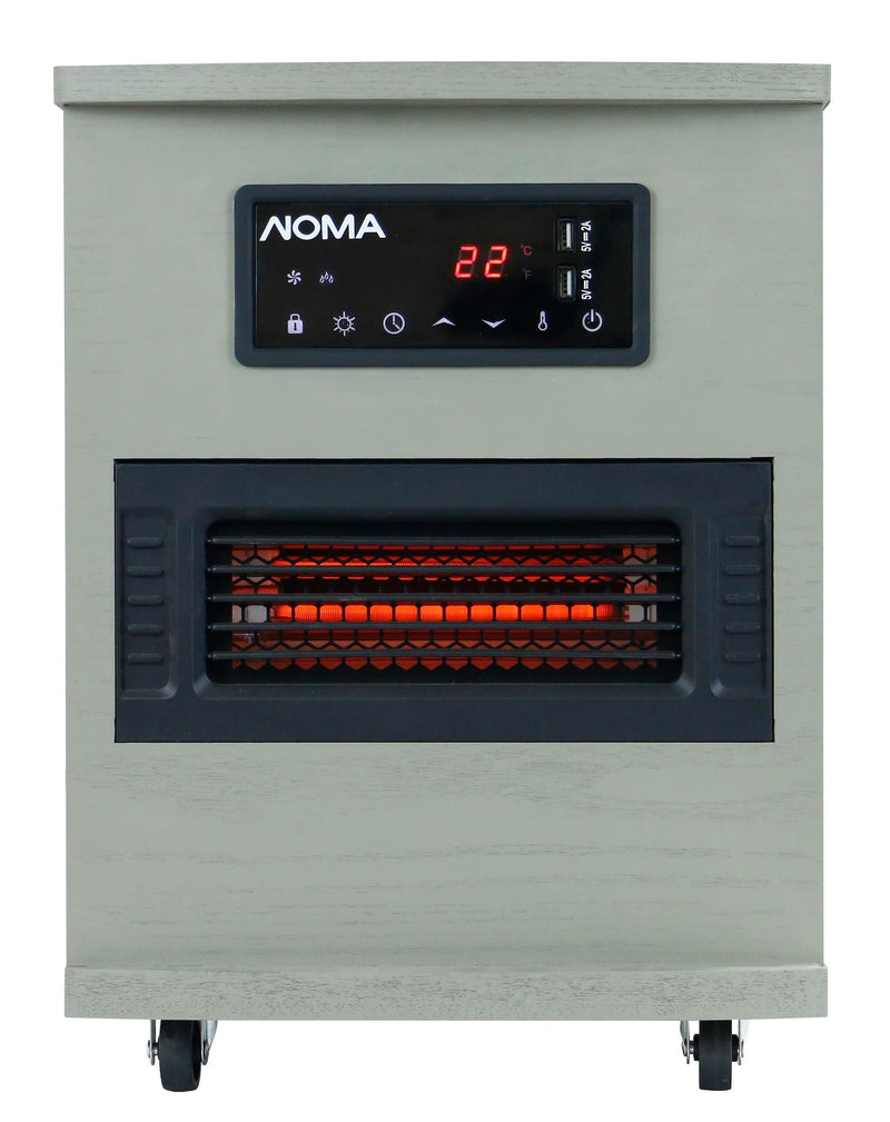 Ashwood Infrared Wood Cabinet Heater with Remote Control and Thermostat, Grey D9