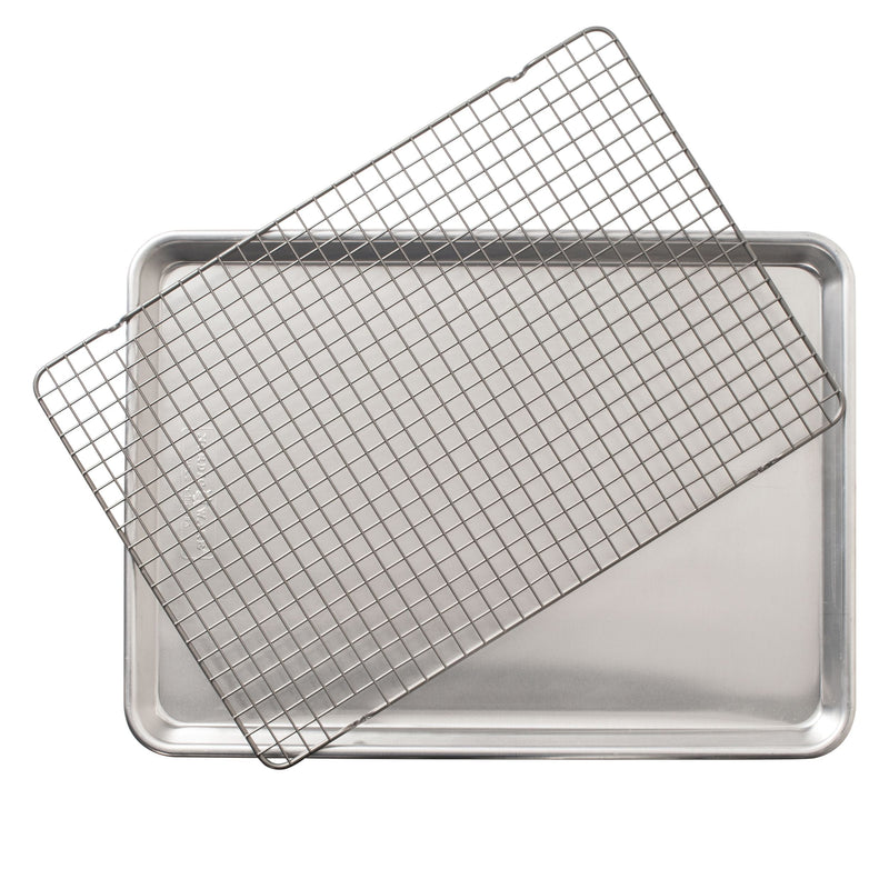 Naturals Aluminum Half-Sheet with Oven-Safe Nonstick Grid, 2-pc Y0