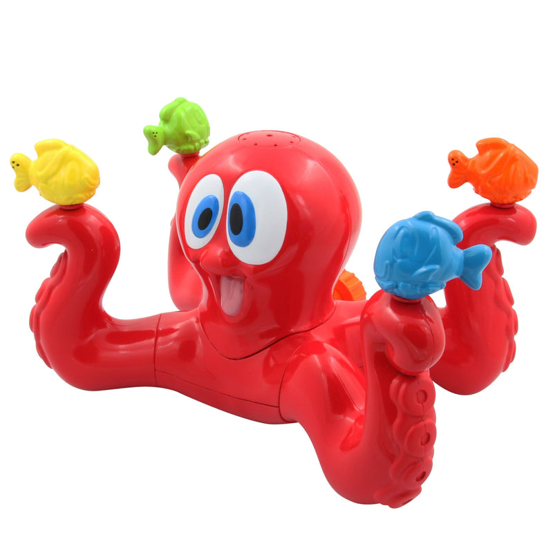 Octopus Spinning Sea Splash Water Sprinkler, Red, 5.5-in, Ages 3+, for Beach/Pool Fun Activities H5