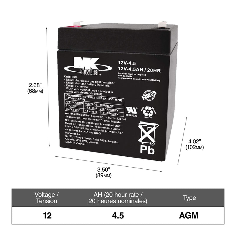 YELLOWTOP 9014-045 Group Size 34/78 Dual Purpose AGM Battery, 750 CCA C6