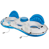 Inflatable Lake Connectable Tube, 2-Person, White/Blue