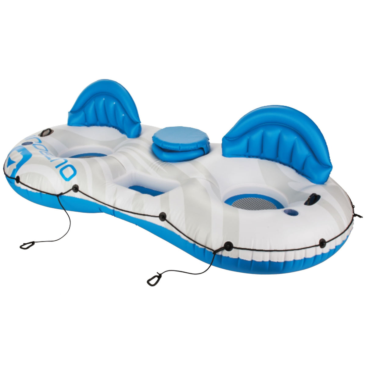 Inflatable Lake Connectable Tube, 2-Person, White/Blue