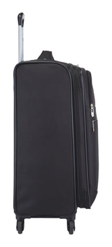 Softside Spinner Wheel Medium Travel Luggage Suitcase, Black, 24-in