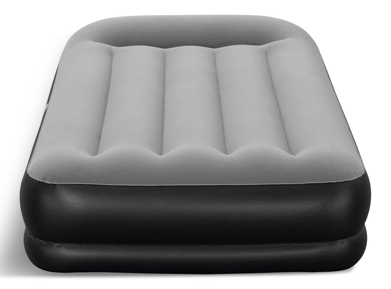 Tritech Double High Flocked Airbed, Twin, Grey, 75x38x14-in C0
