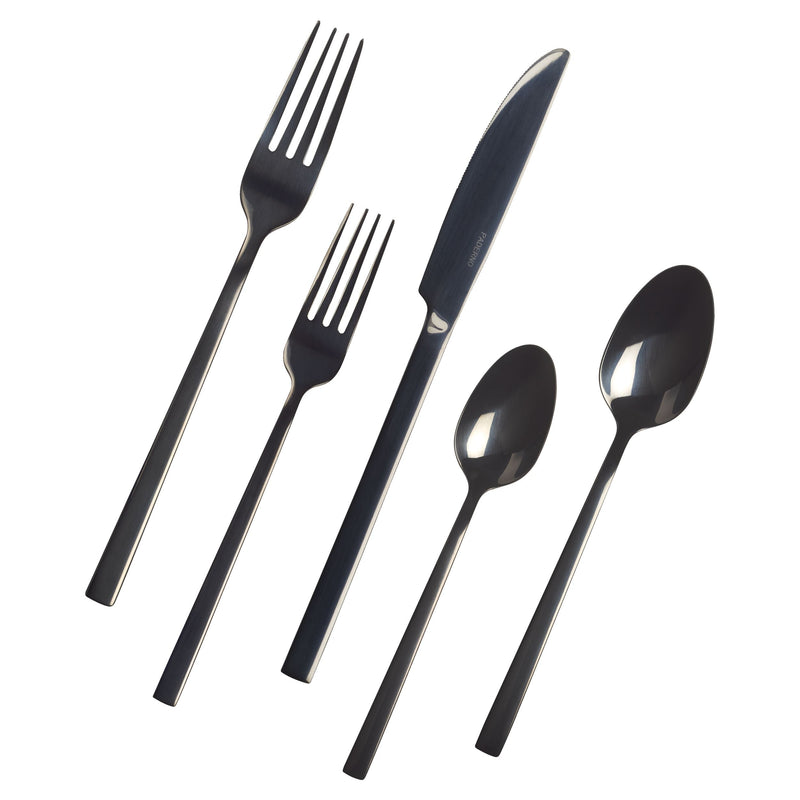 Belvedere Stainless Steel Flatware Set, Serves 4, 20-pc, Black C7