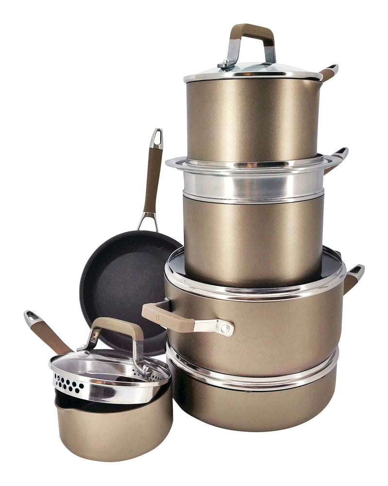Classic Cookware Set, Non-Stick, PFOA-Free, Oven Safe, Champagne Bronze, 12-pc U3