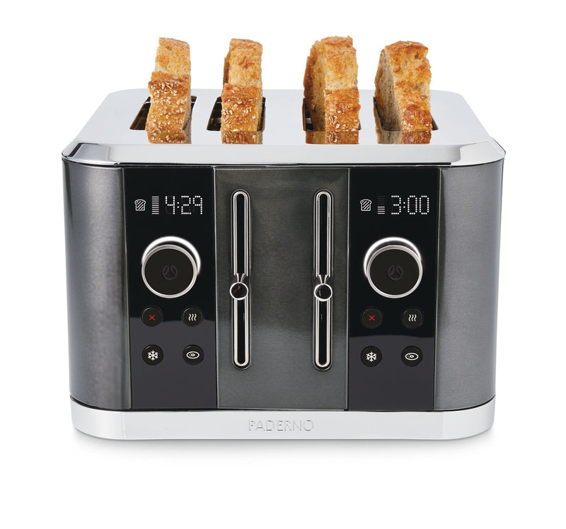 Wide Slots Toaster with 9 Heating Settings, Black, 4-Slices F8