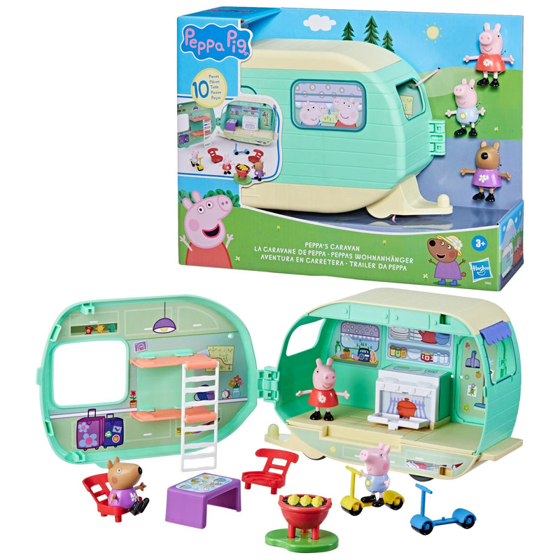 2-in-1 Caravan/Camper Playset with 3 Figures Q6