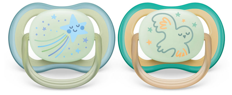 Ultra Air Pacifier, 0-6 Months, Smiling Star & Owl, 2-pk V9