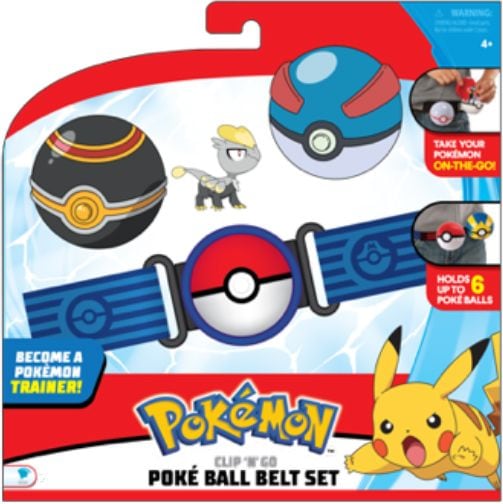 Clip 'N' Go Poké Ball Belt Set With 2-Inch Action Figure & Balls, Assorted, Age 4+ J2