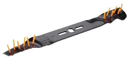 Power Rake Universal 6-in-1 Replacement Lawn Mower Blade, 21-in/22-in, Removable Tines X2