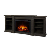 Eliot Grand Entertainment VividFlame Electric Fireplace TV Stand, 1500W, Includes Remote Control & Firebox, Antique Grey