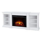 Eliot Grand Entertainment VividFlame Media Indoor Electric Fireplace TV Stand, 1500W, Includes Remote Control & Firebox, White