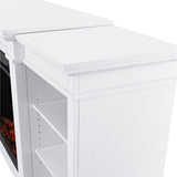 Eliot Grand Entertainment VividFlame Media Indoor Electric Fireplace TV Stand, 1500W, Includes Remote Control & Firebox, White