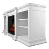 Fresno Electric Media Indoor Electric Fireplace TV Stand, 72-in, 1500W, White
