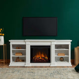 Fresno Electric Media Indoor Electric Fireplace TV Stand, 72-in, 1500W, White