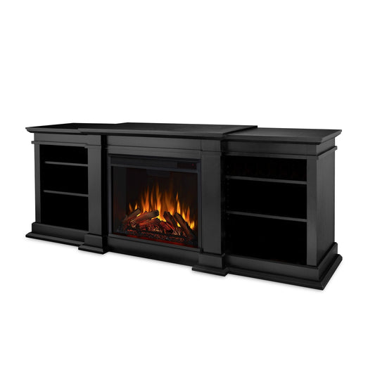 Fresno Media Indoor Electric Fireplace TV Stand, 72-in, 1500W, Black