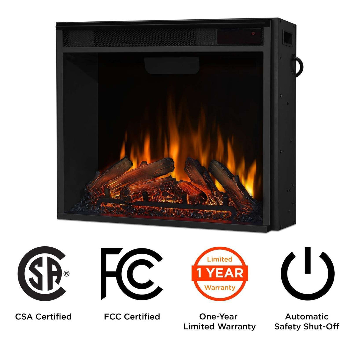 Valmont Media Indoor Electric Fireplace TV Stand, 74-in, 1500W, Includes Remote Control & Firebox, Chestnut Oak