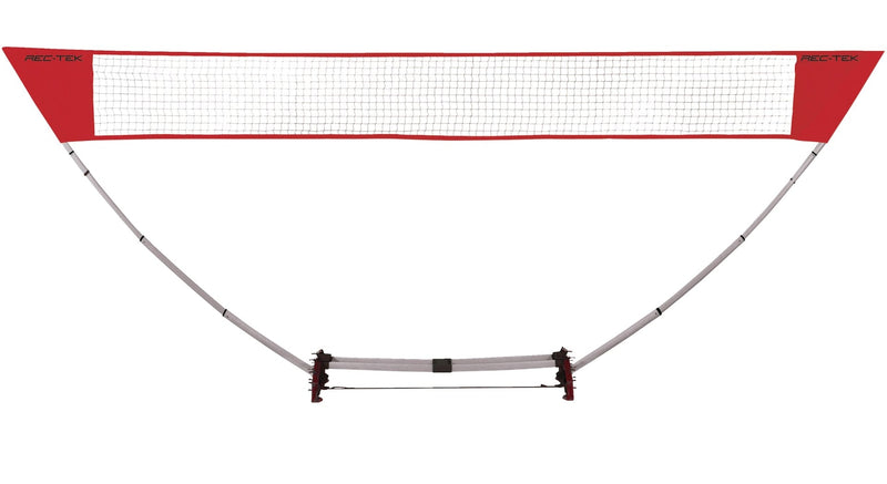 Outdoor Portable Easy Set-up Badminton Net, Red, 15-ft, 7-pk, All Ages, for Lawn Game Activities D6