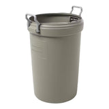 Plastic Circular Animal Stopper Garbage Can, Grey, 121-L