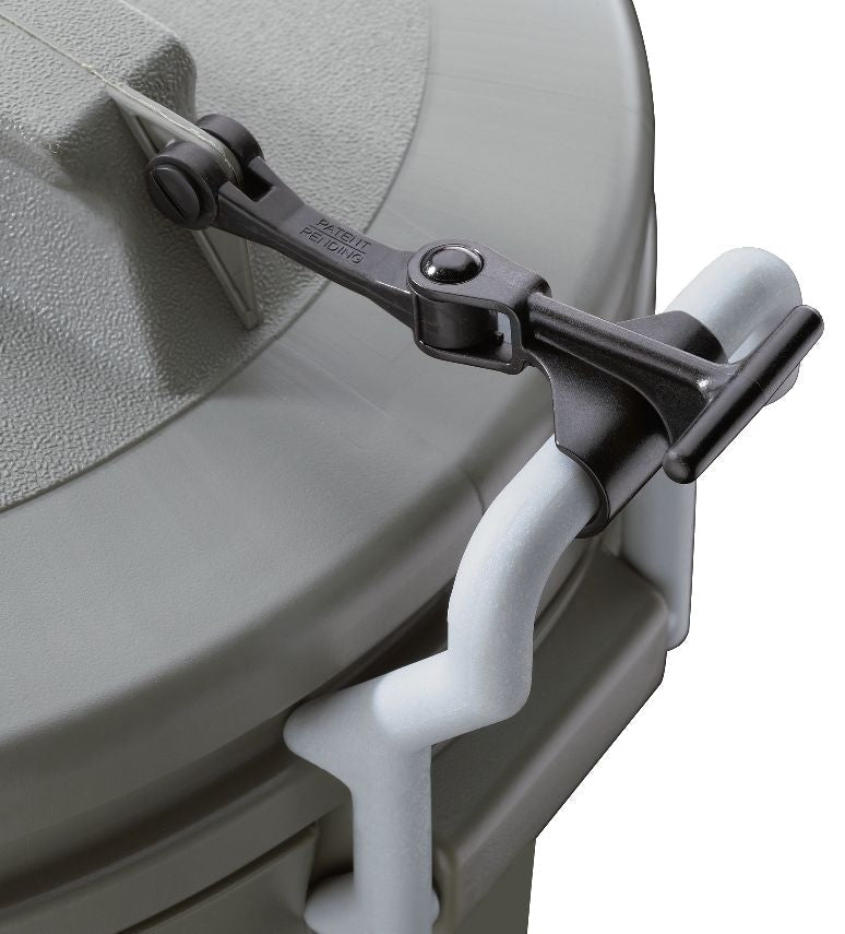 Plastic Circular Animal Stopper Garbage Can, Grey, 121-L