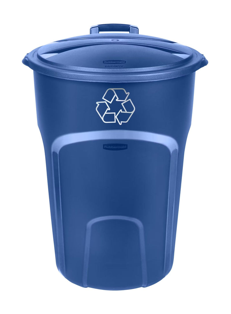 Plastic Circular Wheeled Recycling Blue Box with Handle, 121-L V5