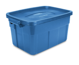 Roughneck Stackable Storage Box with Lid, 53-L, Blue