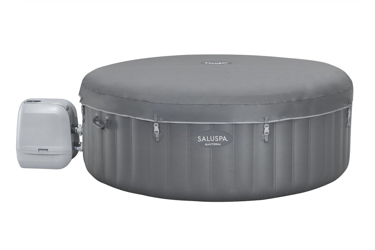 Santorini Grey 7-Person Luxe HydroJet Pro Round Smart Spa, 85-in x 31.5-in