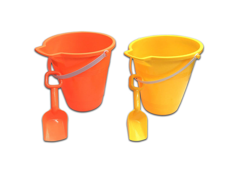 Sand Bucket & Shovel Set, Multi-Coloured, Assorted, Ages 2+, for Summer/Beach Activities T4