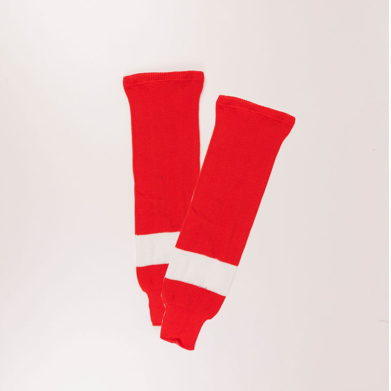 Knit Hockey Socks, Red/White, Assorted Sizes Z4