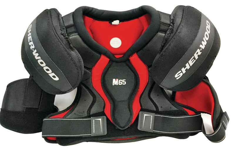 Rekker M65 Hockey Shoulder Pads, Junior, Black/Red, Assorted Sizes Q5