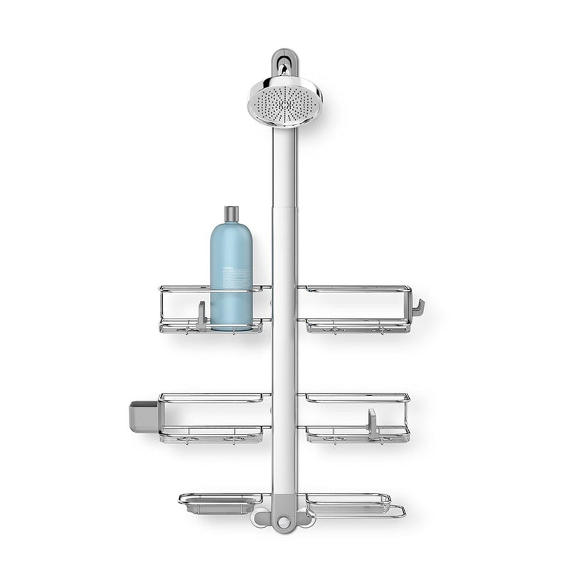 XL Rust-Resistant Adjustable Shelves Shower Caddy, Silver P8