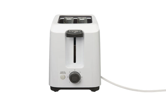 2-Slice Toaster, White, Removable Crumb Tray