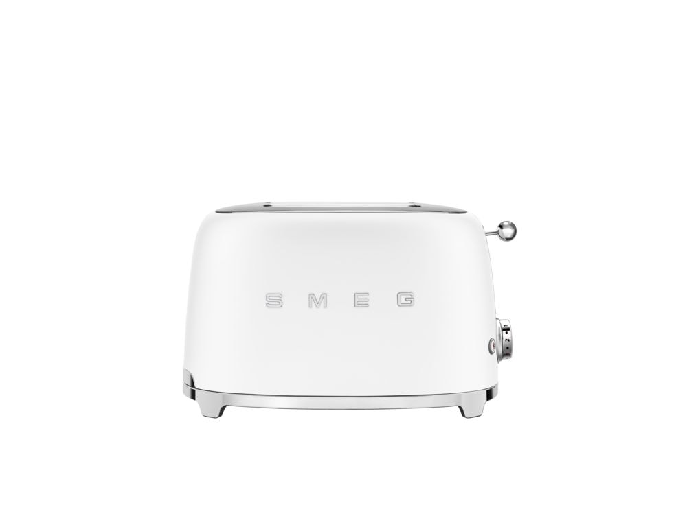 50's Retro Style Wide Slot Pop Up Electric Toaster with 6 Settings, 2-Slice, Matte White