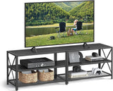 Home 70-in 3-Tier Industrial Black TV Stand