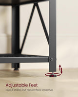 Home 70-in 3-Tier Industrial Black TV Stand