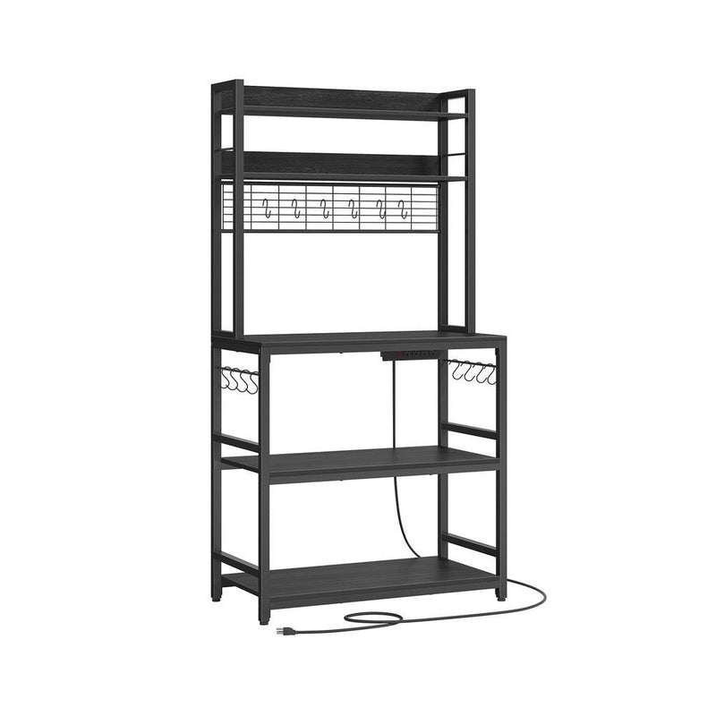 Home Charcoal Grey Baker's Rack with 4 AC Outlets S3
