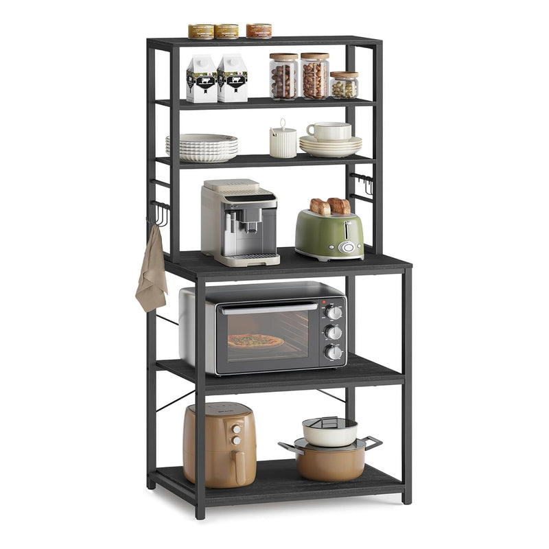 Home Oak/White Baker's Rack with Charging Station C0